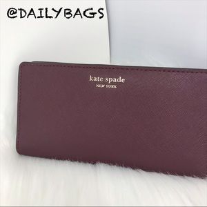 KATE SPADE NEW LARGE BIFOLD SLIM CHERRYWOOD WALLET